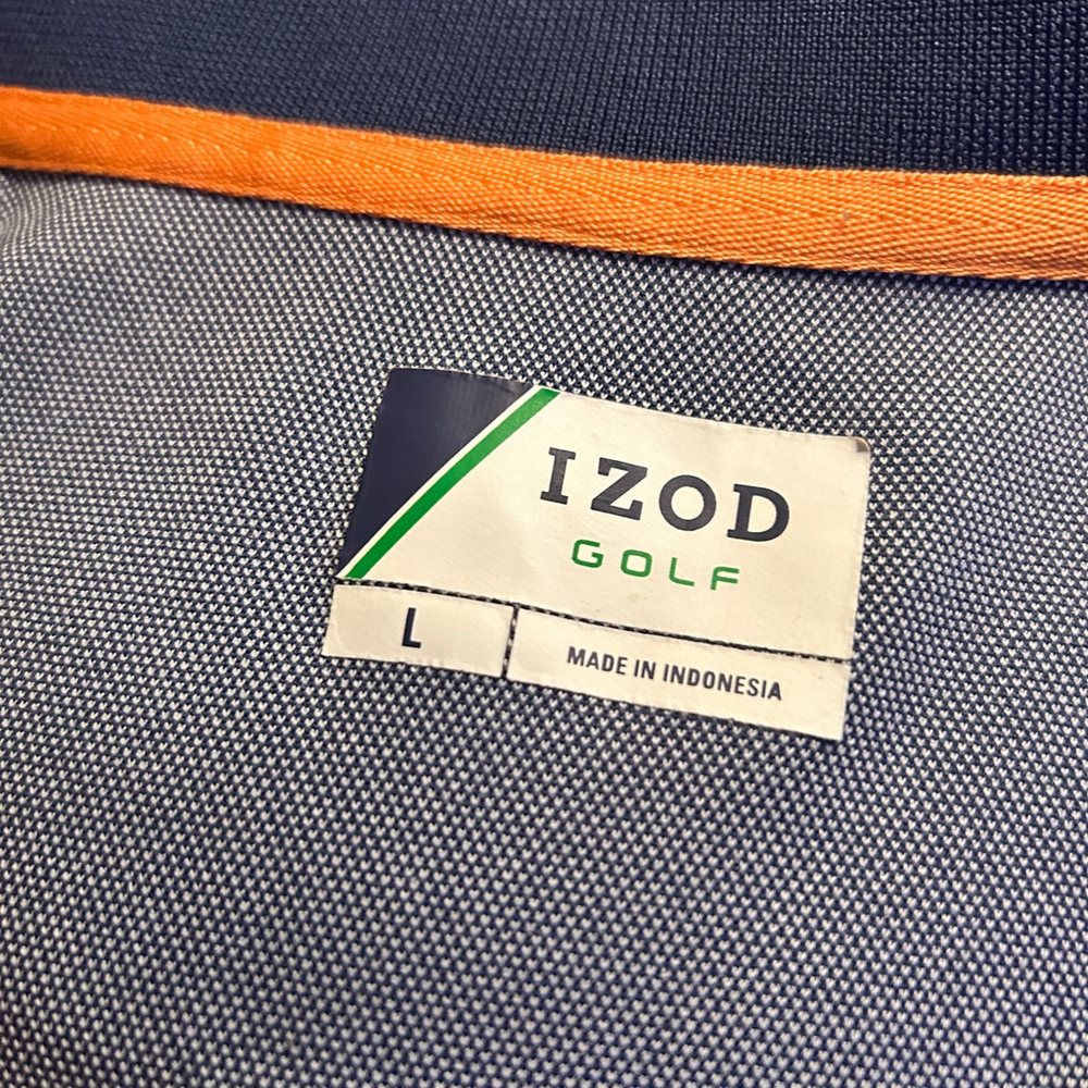 IZOD Polo Shirt Men's Large Gray Navy - Picture 4 of 6